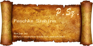 Peschke Szabina névjegykártya